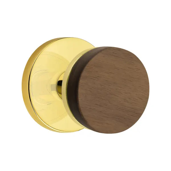 Emtek Conical Dark Walnut Knob with Disk Rosette