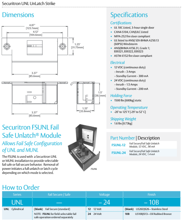 Securitron FSUNL UNL Fail Safe Module – US Lock Supply