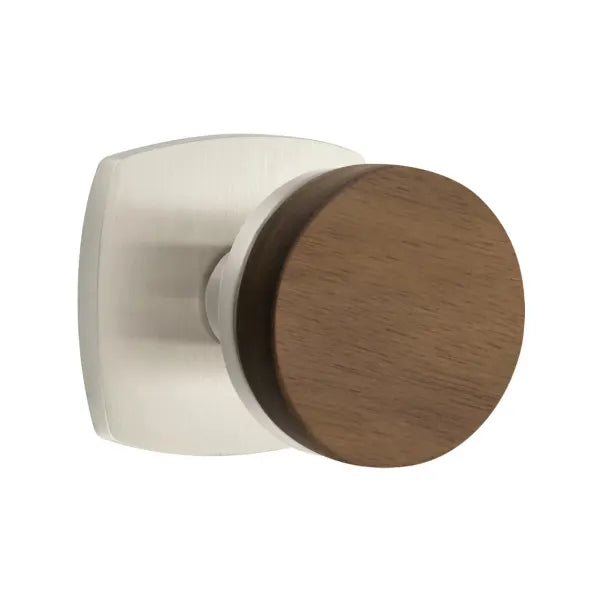 Emtek Conical Dark Walnut Knob with Urban Modern Rosette