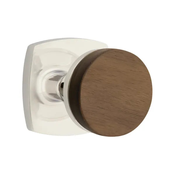 Emtek Conical Dark Walnut Knob with Urban Modern Rosette