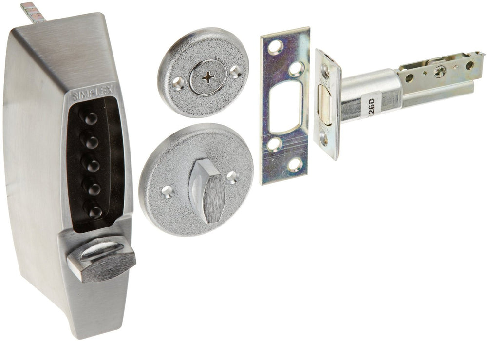 Kaba Simplex 7102 Metal Mechanical Pushbutton Auxiliary Lock with Thumbturn Shabbos Lock - Barzellock.com
