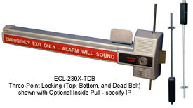 Detex ECL-230X-TDB 3 Point Deadbolt Alarmed Panic Device - Barzellock.com