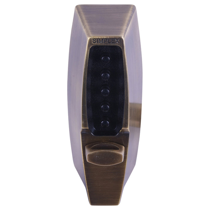 Kaba Simplex 7108-05-41 Antique Brass Pushbutton Lock Shabbos Lock 