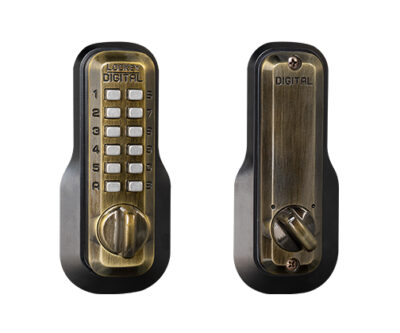 2835 Double Combination Bright Brass Keyless Mechanical Passage Door Handle  Lock Handleset