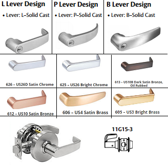 Sargent T-Zone 11G13-3 Exit or Communicating Lever Lock In 26D Finish Only - Barzellock.com