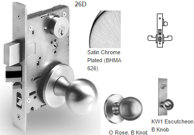 Sargent 7855 Office or Entry Mortise Knob Lock - Barzellock.com