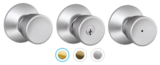 Schlage Bell Knob F Series Passage, Privacy, Entrance, & Dummy - Barzellock.com